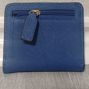 TOUGHERGUN Small Royal Blue Bifold Genuine Leather Wallet, RFID Blocking